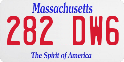 MA license plate 282DW6
