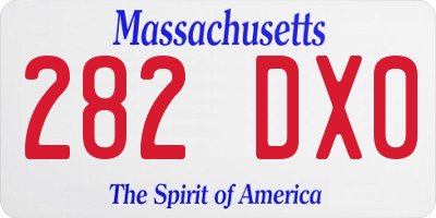 MA license plate 282DX0