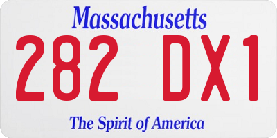 MA license plate 282DX1