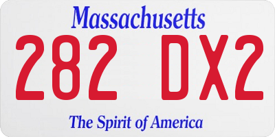 MA license plate 282DX2