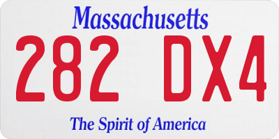 MA license plate 282DX4