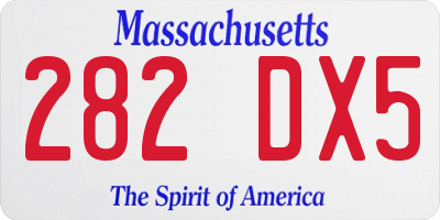 MA license plate 282DX5