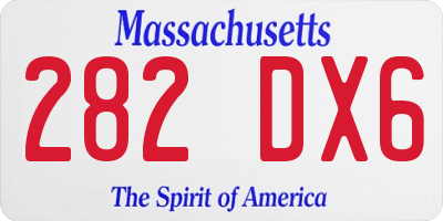 MA license plate 282DX6