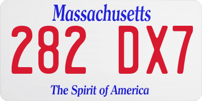 MA license plate 282DX7