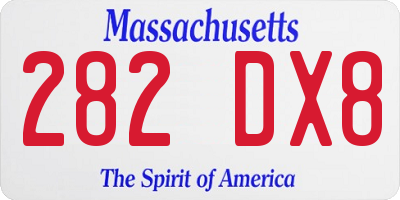 MA license plate 282DX8