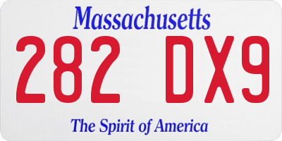 MA license plate 282DX9