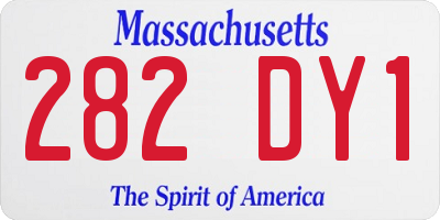 MA license plate 282DY1