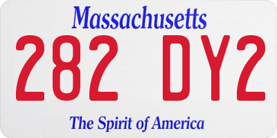 MA license plate 282DY2