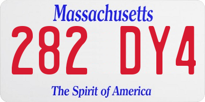 MA license plate 282DY4
