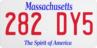 MA license plate 282DY5