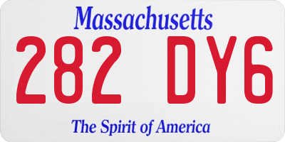 MA license plate 282DY6