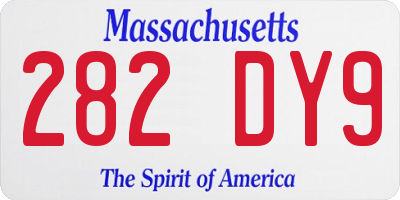 MA license plate 282DY9