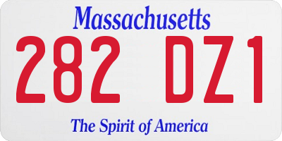 MA license plate 282DZ1