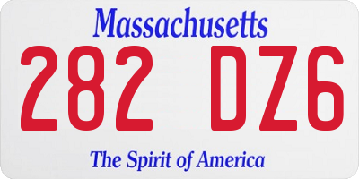 MA license plate 282DZ6
