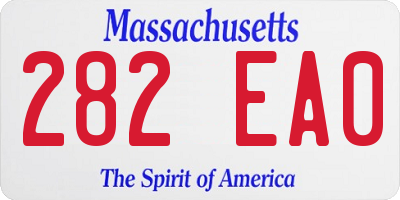 MA license plate 282EA0