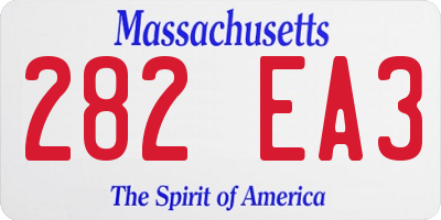 MA license plate 282EA3