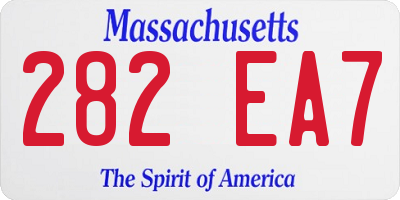 MA license plate 282EA7