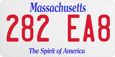MA license plate 282EA8