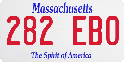 MA license plate 282EB0