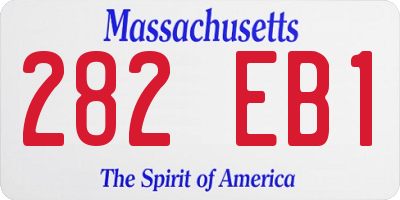 MA license plate 282EB1