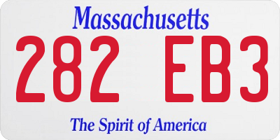 MA license plate 282EB3