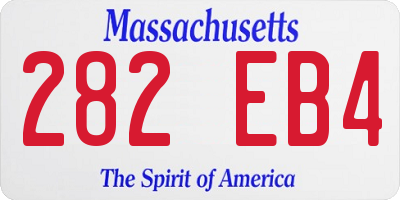MA license plate 282EB4