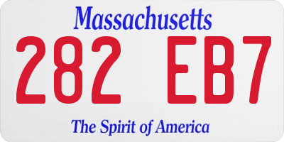 MA license plate 282EB7