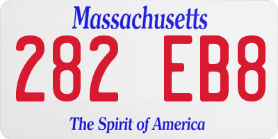 MA license plate 282EB8