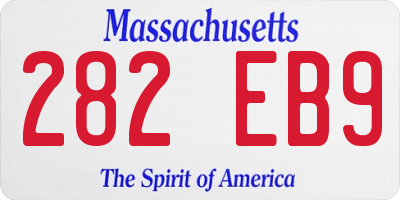 MA license plate 282EB9