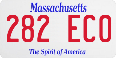 MA license plate 282EC0