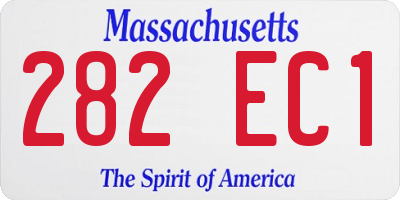 MA license plate 282EC1