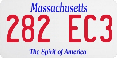 MA license plate 282EC3