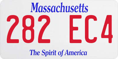 MA license plate 282EC4