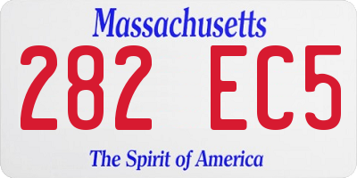 MA license plate 282EC5