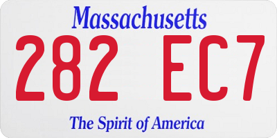 MA license plate 282EC7