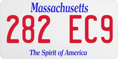 MA license plate 282EC9