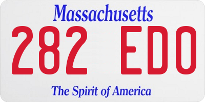 MA license plate 282ED0