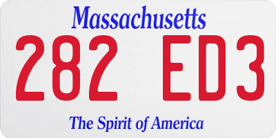 MA license plate 282ED3