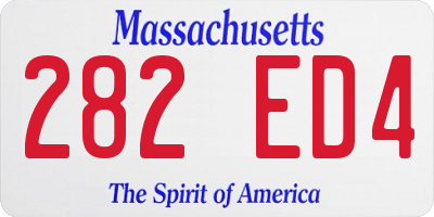 MA license plate 282ED4