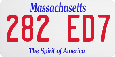 MA license plate 282ED7