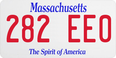 MA license plate 282EE0