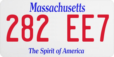 MA license plate 282EE7