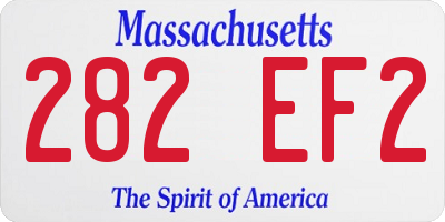 MA license plate 282EF2