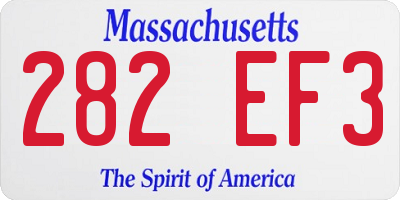 MA license plate 282EF3