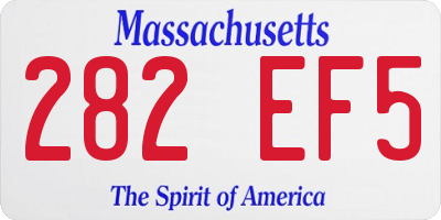 MA license plate 282EF5