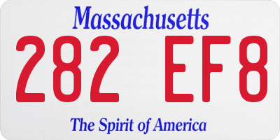 MA license plate 282EF8
