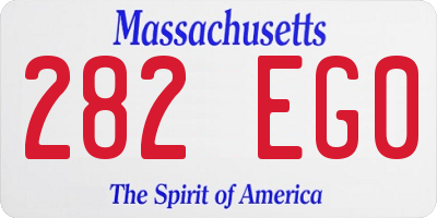 MA license plate 282EG0