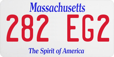 MA license plate 282EG2