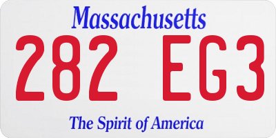 MA license plate 282EG3