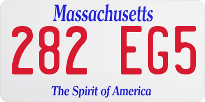 MA license plate 282EG5
